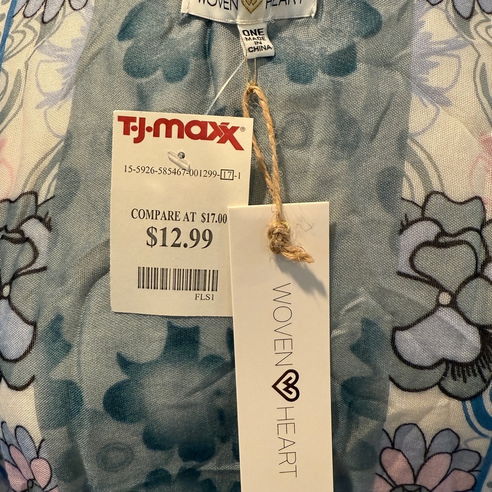 Woven Heart Blue, White and Pink Caftan - Picture 6 of 6